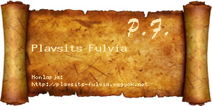 Plavsits Fulvia névjegykártya
